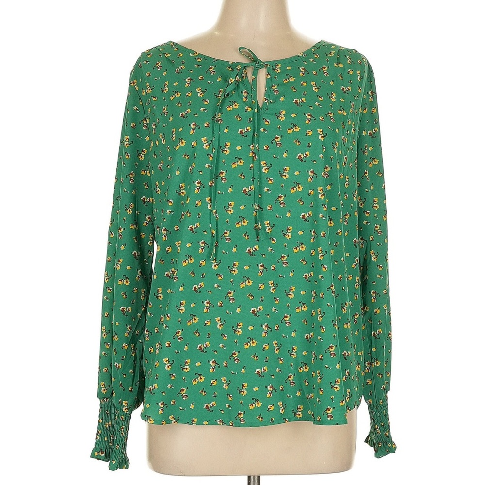 Plieone by Anthropologie Long Sleeve Green Blouse Size L